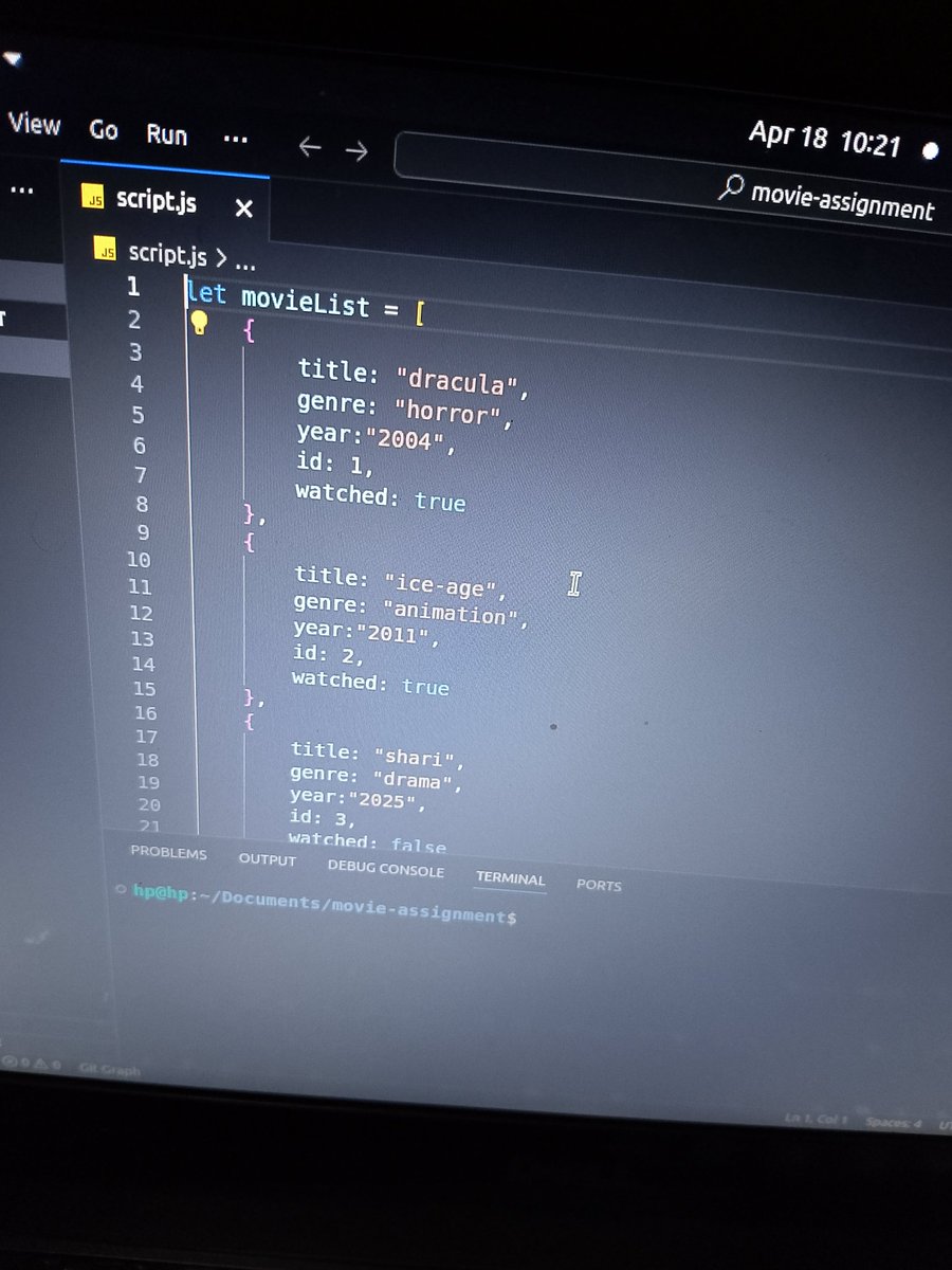 LoisSamuel33955's tweet image. #100dayscodechallenge @blockfuselabs  creating movie list with JavaScript 
Day23