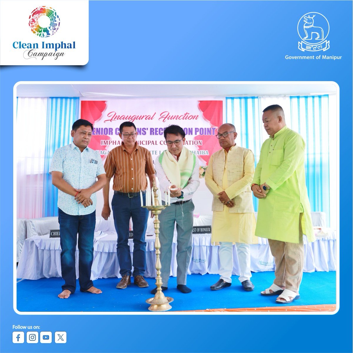 govt_of_manipur's tweet photo. As part of the Clean Imphal Campaign, the site adjacent to the crematorium and opposite to Lai Eshingchaiba, Nagamapal - once a Garbage Vulnerable Point, has been transformed to a Selfie Point and formally inaugurated today as the “Senior Citizens’ Recreation Point.”

This dedicated space for our senior citizens has been developed by the Imphal Municipal Council (IMC) under the 15th Central Finance Commission (Tied Fund), reflecting our continued commitment to clean, reclaim, develop and beautify urban spaces.

Let us all join hands in building a cleaner, greener and more inclusive Imphal.

#MyCityMyResponsibility #CleanImphal #GovernmentOfManipur #UrbanTransformation #SeniorCitizens #CleanImphalCampaign #ImphalMunicipalCouncil