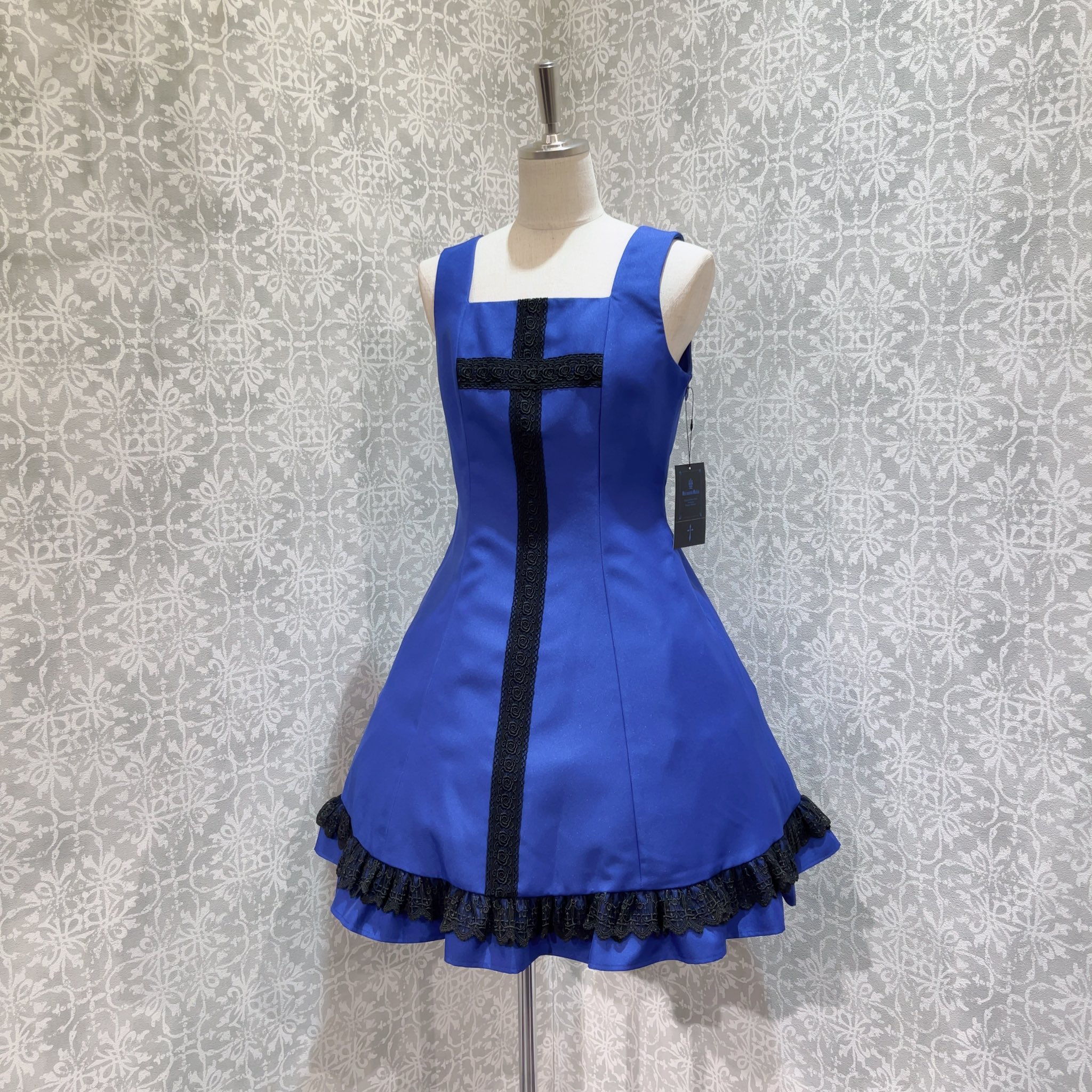 Moi-Meme-Moitie ローズ・レース十字架ジャンパースカー青×黒 9号 Moi-Meme-Moitie ローズ・レース十字架ジャンパースカー青×黒 9号 Moi