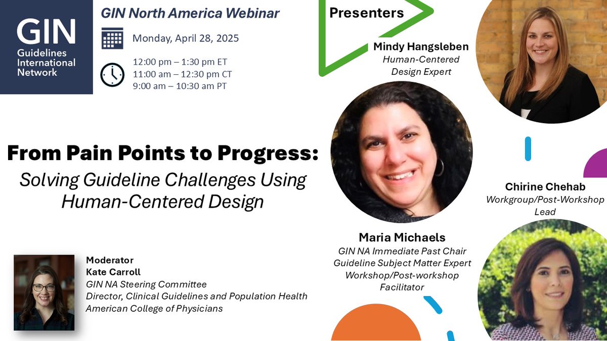GIN Member (@gin_member) on Twitter photo Registration is open for the below webinar taking place on 28th April:
<a href="/GuidelinesNA/">GIN North America</a> Webinar - From Pain Points to Progress: Solving Guideline Challenges Using Human-Centered Design
Register here: shorturl.at/LgbVK Registration is open for the below webinar taking place on 28th April:
<a href="/GuidelinesNA/">GIN North America</a> Webinar - From Pain Points to Progress: Solving Guideline Challenges Using Human-Centered Design
Register here: shorturl.at/LgbVK