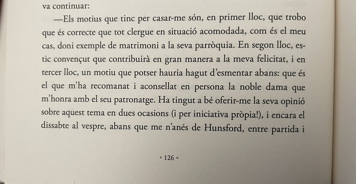 Isabel Monsó (@isabel_monso) on Twitter photo Si teniu pensat declarar-vos a la persona q estimeu aquest Sant Jordi, us recomano q ABANS repasseu la PITJOR declaració de la història, perquè no cometeu els mateixos errors.
Em refereixo, esclar, a la del Sr. Collins d’Orgull i prejudici, de Jane Austen (trad. <a href="/Pingu_Lingu/">Maria Rosich</a>). Si teniu pensat declarar-vos a la persona q estimeu aquest Sant Jordi, us recomano q ABANS repasseu la PITJOR declaració de la història, perquè no cometeu els mateixos errors.
Em refereixo, esclar, a la del Sr. Collins d’Orgull i prejudici, de Jane Austen (trad. <a href="/Pingu_Lingu/">Maria Rosich</a>).