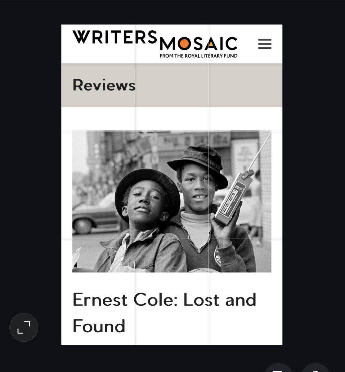 Roger Robinson (@rrobinson72) on Twitter photo My review of Ernest Cole: Lost and Found is up now on <a href="/writersmosaic/">writersmosaic</a> . Check it out here writersmosaic.org.uk/reviews/ernest… My review of Ernest Cole: Lost and Found is up now on <a href="/writersmosaic/">writersmosaic</a> . Check it out here writersmosaic.org.uk/reviews/ernest…