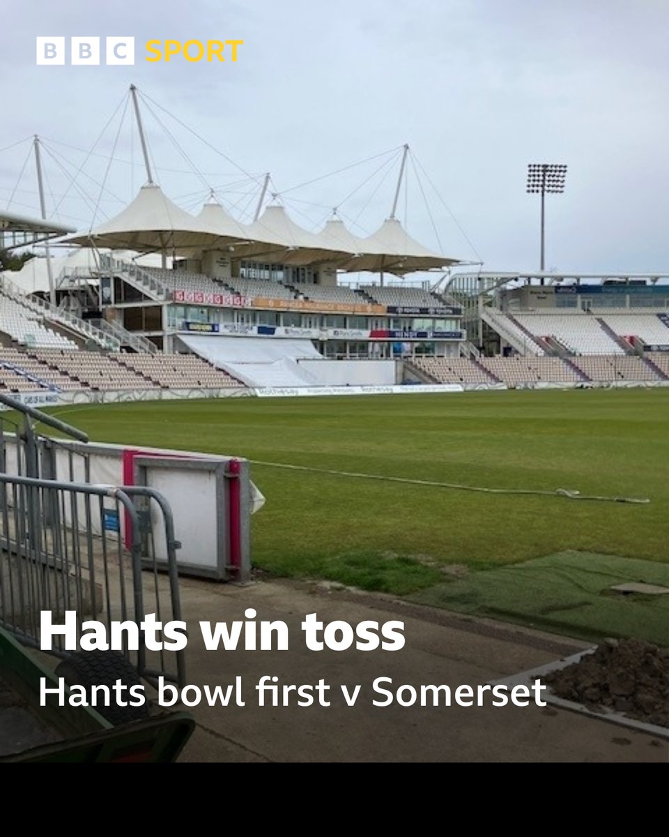 LIVE COMMENTARY- <a href="/hantscricket/">Hampshire Cricket</a> v <a href="/SomersetCCC/">Somerset Cricket 🏆</a> with Kevan James <a href="/antgib/">anthony gibson</a> <a href="/AnthonyClapham/">Anthony Clapham</a> &amp; Amelia Clark. Link to BBC Online🔽
bbc.co.uk/sport/cricket/…
On most Smartspeakers "Ask BBC Sounds to play Hampshire verses Somerset Day one". Also on Hants cricket picture feed.