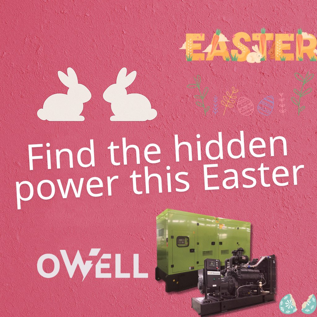 owellgenerators's tweet photo. 🐰⚡️Hunt for Hidden Power This Easter!​​
Bold bunnies meet unstoppable energy!  🔋🔌This season, OWELL fuels your celebrations with reliable power—hidden in plain sight. 🥕✨
#Easter2025 
#OWELLGenerators https://t.co/z9iCr8vHK0