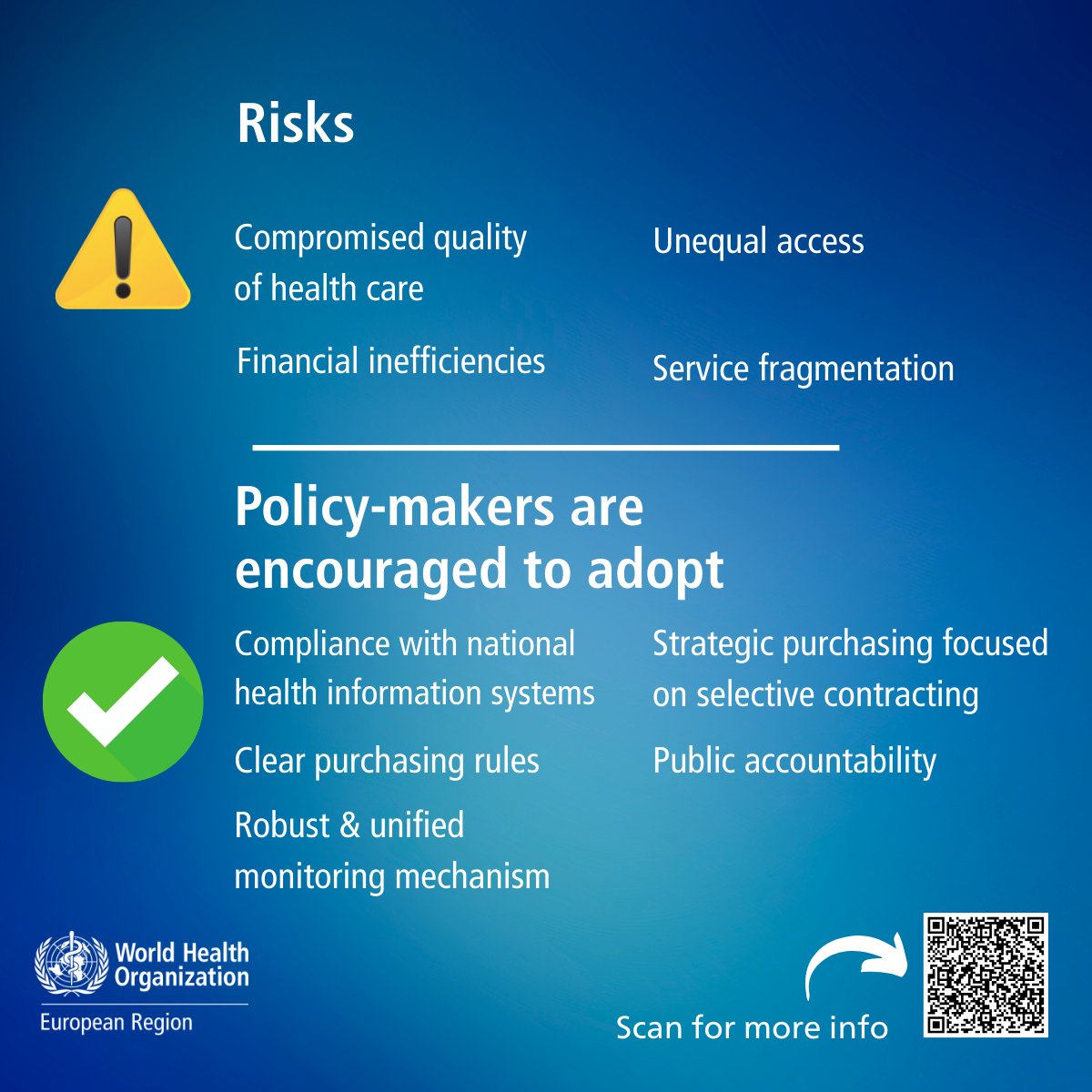 Contracting private providers can improve access to health care—but without strong regulation, it can also compromise quality, equity and financial protection. 

🆕 WHO/Europe report offers a step-by-step guide to navigating opportunities &amp; risks. 

🔗bit.ly/rpphc