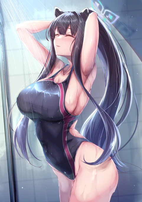 競泳水着の露出と色味のバランス的にはやっぱり黒髪黒ベースが至高なんじゃよね 