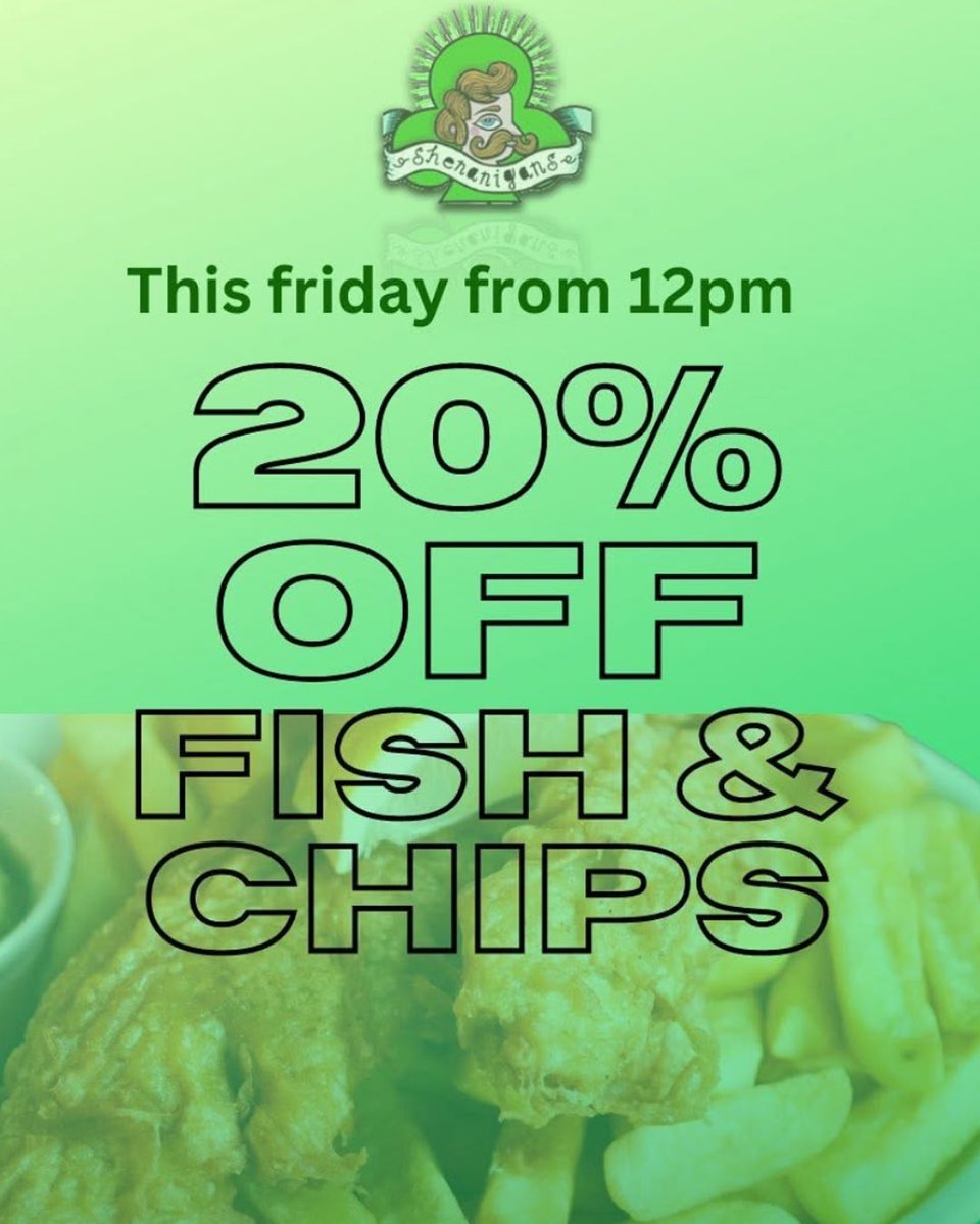 🍟20% OFF Fish &amp; Chips 

🗓This Friday 18th April 2025
⏰From 12pm

#fish #fishandchips #chips #liverpoolfood #liverpoolfoodie #liverpooldiscounts #liverpool #liverpoolfoodanddrink #liverpoolfoodguide #liverpoolfoodies #goodfriday