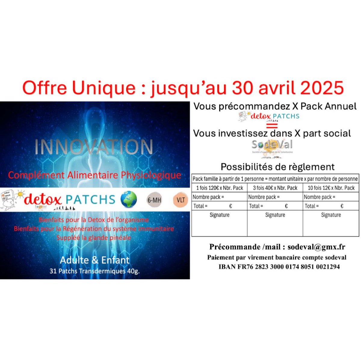 fourtillanjb's tweet photo. 📌Profitez de notre offre unique jusqu’au 30 avril 2025 !
Vous précommandez = Vous investissez !
✔️Paiement en plusieurs fois maintenant disponible !

N’hésitez pas à nous envoyer un mail : sodeval@gmx.fr
Pour tous renseignements ou pour passer votre précommande. https://t.co/DgXEses5nX