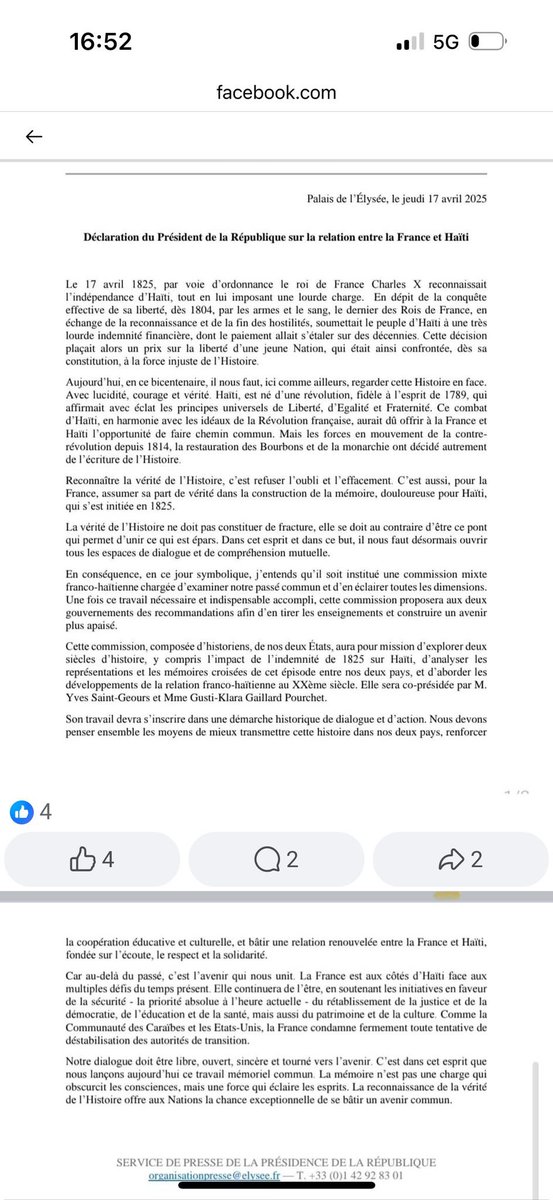 Déclaration du président Macron à propos de la double dette.