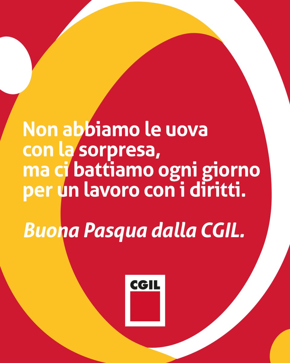 Buona Pasqua dalla #CGIL a chi oggi si riposa e a chi sta lavorando.

#insiemeperilreferendum #Referendum2025