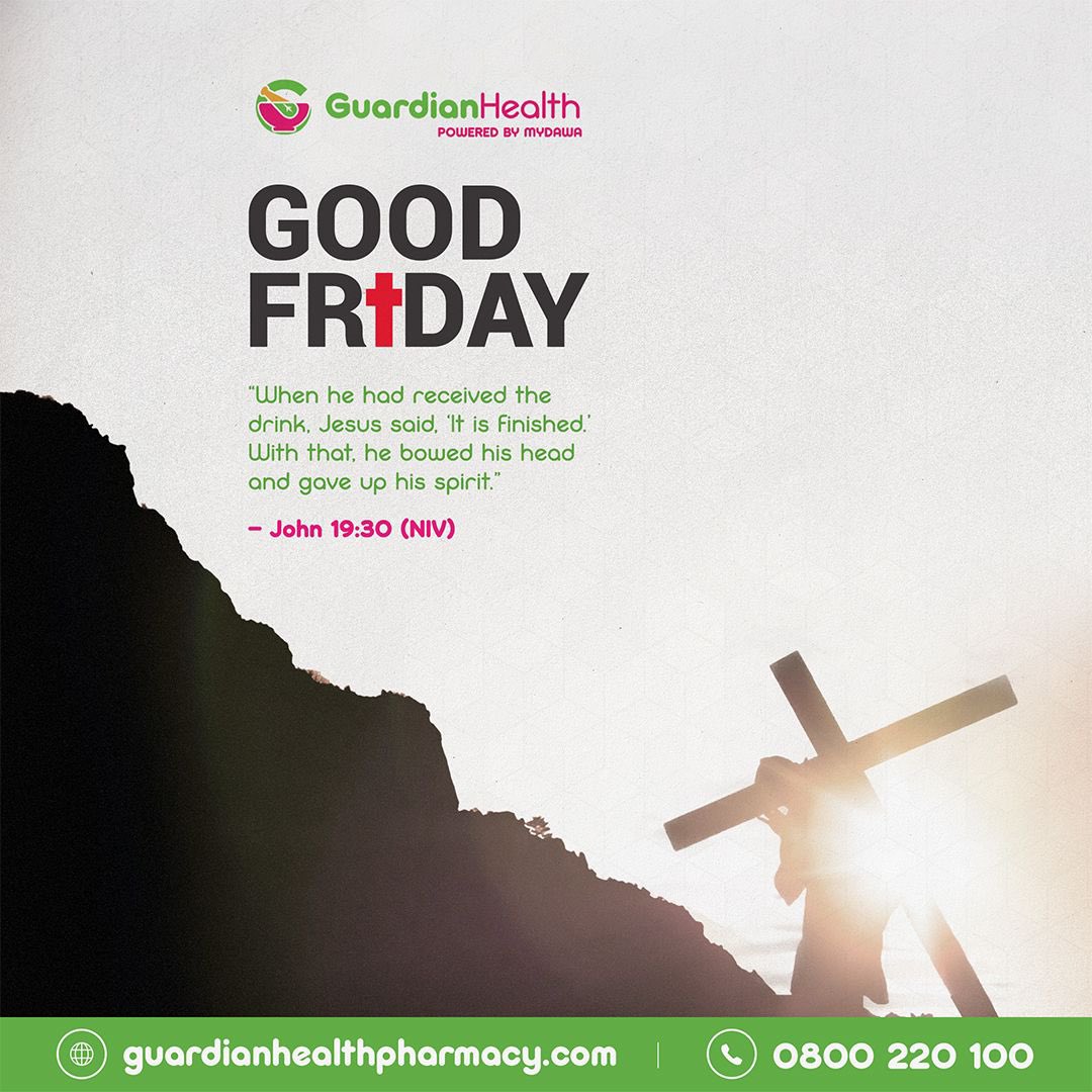GHLPharmacy's tweet image. Today, we solemnly reflect on the profound sacrifice that paved the way for peace, restoration, and hope.
We remain deeply committed to supporting your health and well-being, and will continue serving throughout the holidays. 
Wishing you a meaningful and blessed Good Friday.