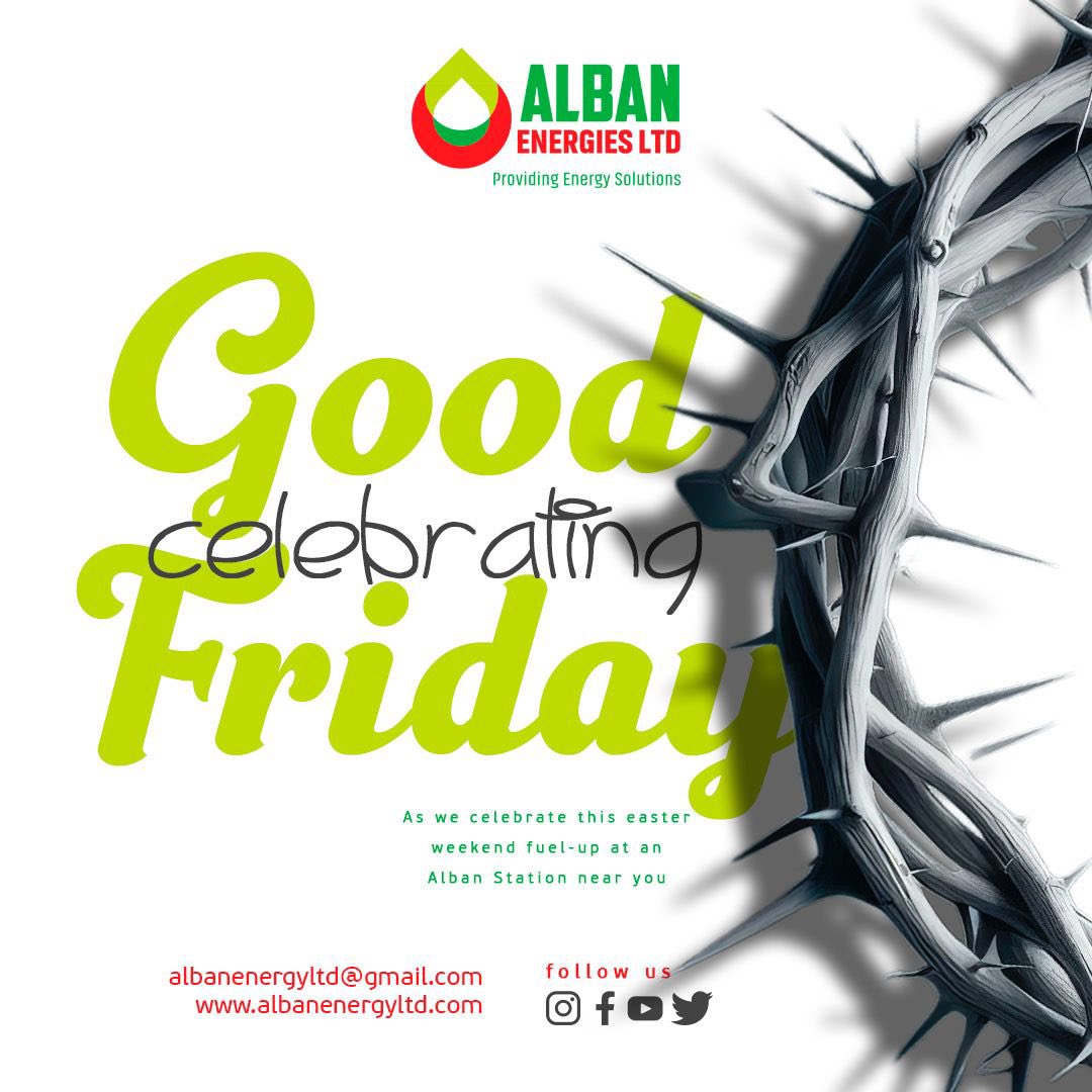 On this day, we remember the ultimate sacrifice made for us. May your Good Friday be filled with reflection, peace, and hope.
#albanenergies 
#providingenergysolutions