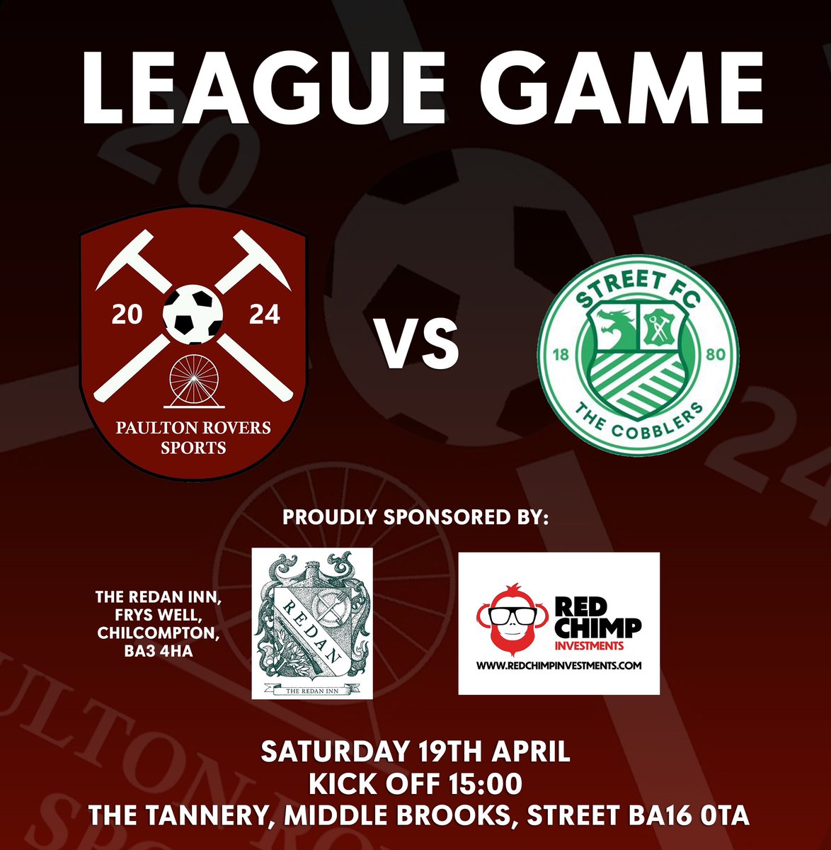 Tomorrow we face Street in the league. With only 3 games left we need to make them count. Let’s finish the season strong!

All details below ⬇️