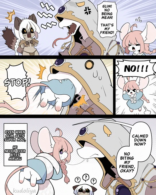 How Mouse Miruku calms down Snake Slim
🐍💢🐁💦

( 🐈 @sosnastim  ) 