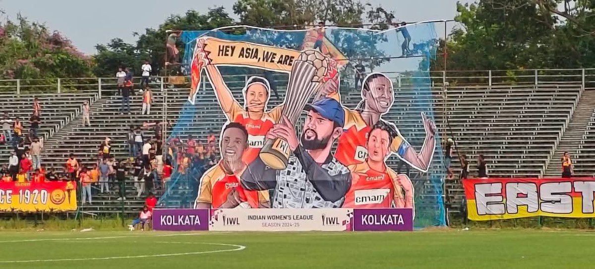 ebultras1920's tweet photo. First ever 3D tifo in Indian Women's Football!❤️💛

This is for our queens on the field!💪

Joy East Bengal!🔥

#IndianFootball #IWL #EastBengalFC https://t.co/bec8JtnqlU