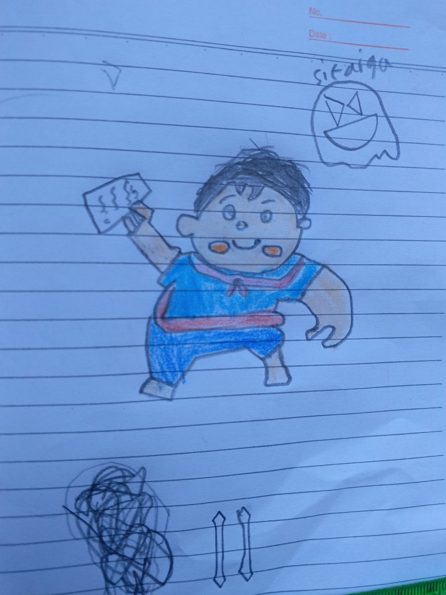 chepaden's tweet photo. @Adriandhy Om 
@Adriandhy 
nih cerita dari aku, aku anak 7th lagi gambar Don ditambahin karakter2 yg ada di imajinasiku,
Oiya, ngegambarya di RS sambil nemenin umah baru lahiran debay
Terimakasih Jumbo
@jumbofilm_id 
#Jumbo #FilmJUMBO https://t.co/bqeTlVqF7f
