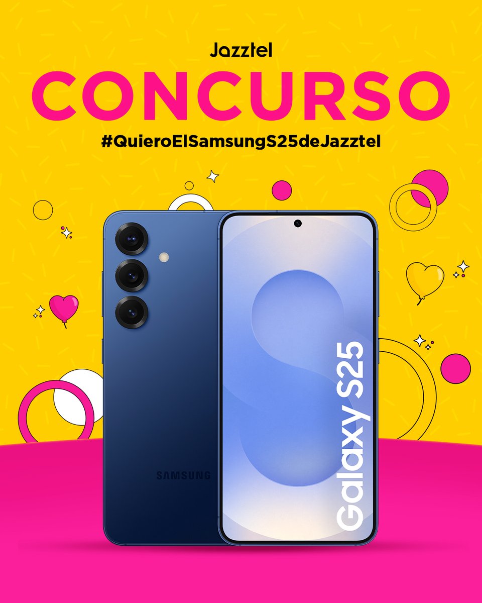 jazztel_es's tweet photo. CONCURSO 🎊📲✨🎉
¿Quieres este Samsung #GalaxyS25 de Jazztel?
Participa y gana:
➡️ Sigue a @jazztel_es  y @SamsungEspana 
🔁 Haz RT
💬 Menciona a tu amigo que quiere también este premio
#️⃣ HT #QuieroElSamsungS25deJazztel 
¡Suerte! 🍀
BBLL: https://t.co/NfN8kLCWsf https://t.co/khHLHyBN1u