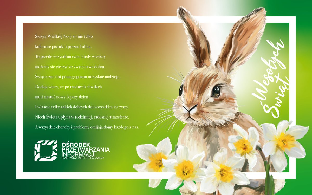 opi_pib's tweet photo. 🌷 Wesołych, spokojnych i pełnych dobrej energii Świąt Wielkiej Nocy życzy Dyrekcja #OPIPIB wraz z całym Zespołem. https://t.co/aE0j1oC0Ya