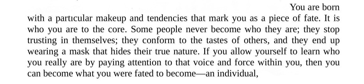 become an individual.
