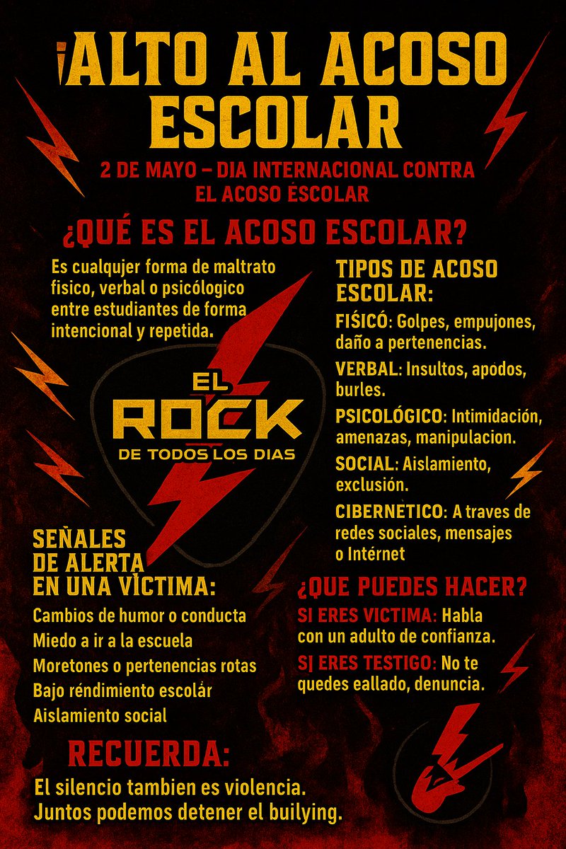 Hoy es el día contra el *acosó escolar*  no es un tema que se puede tomar a la ligera, también puedes llegar a sufrir por temas de gustos en la música 💥
