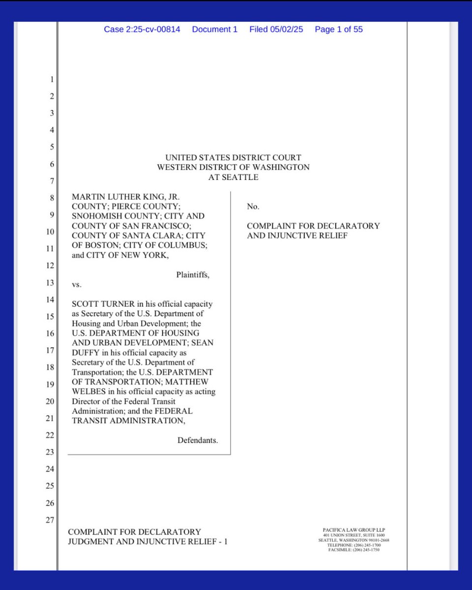 Sharing my statement in support of King County’s effort, in collaboration with other local governments, to fight and advocate for our residents in the face of illegal actions by the Trump Administration.

Read more: storage.courtlistener.com/recap/gov.usco…