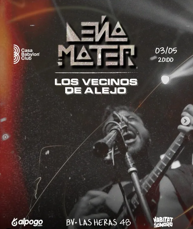 juanimassano's tweet photo. Este sábado volvemos a tocar con Los Vecinos de Alejo, mi banda querida que cada día suena mejor. Recuerden, ya sea a nosotros u otra banda, si les gusta el rock apoyen también a las banditas del under yendo a sus recitales. Los esperamos en Casa Babylon, templo del rock cordobés https://t.co/OEeLNn5Uts