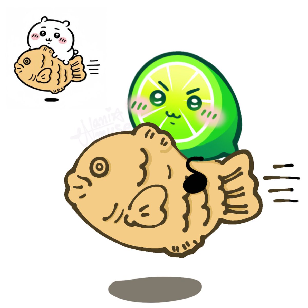 NaniMuse0830's tweet photo. My father calls him "chiikamรฃo" (chiikawa x limรฃo Portuguese word for lime) and I love that lolll #burner #limey #osc https://t.co/VwDSSMUil2