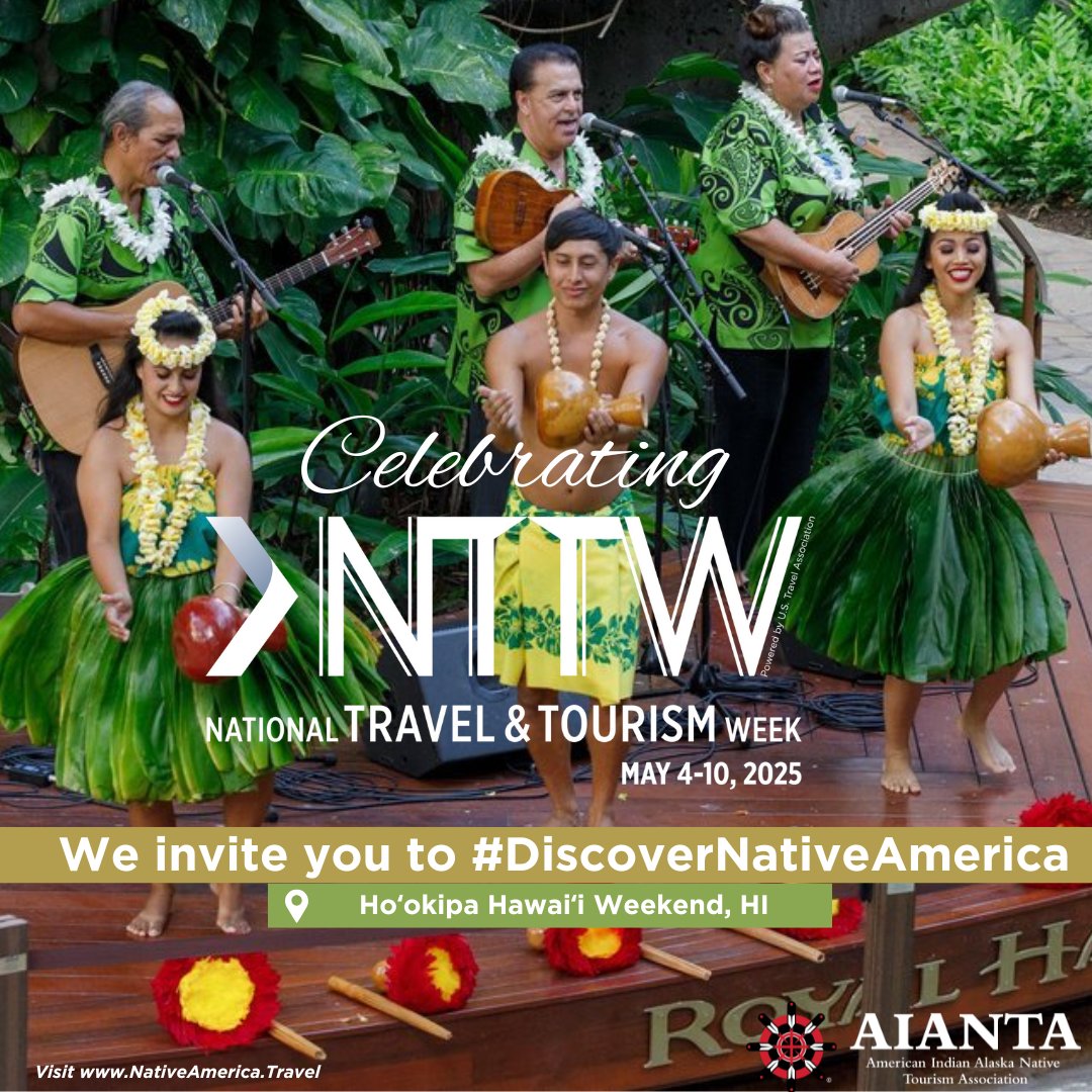 It's National Travel and Tourism Week and we’re highlighting Hoʻokipa Hawaiʻi Weekend and the <a href="/NaHHA808/">NaHHA</a>  Native Hawaiian Hospitality Association .
🔗 Learn more at nahha.com/events
#NTTW25 #IndigenousTourism #DiscoverNativeAmerica <a href="/USTravel/">U.S. Travel</a>