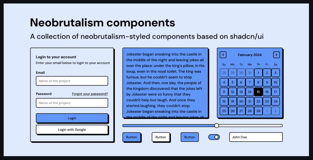tgrnwld's tweet image. Taking everything in me to resist the urge to redesign our landing page with these neobrutalist-themed @shadcn components
You really cooked here @samuelbreznjak