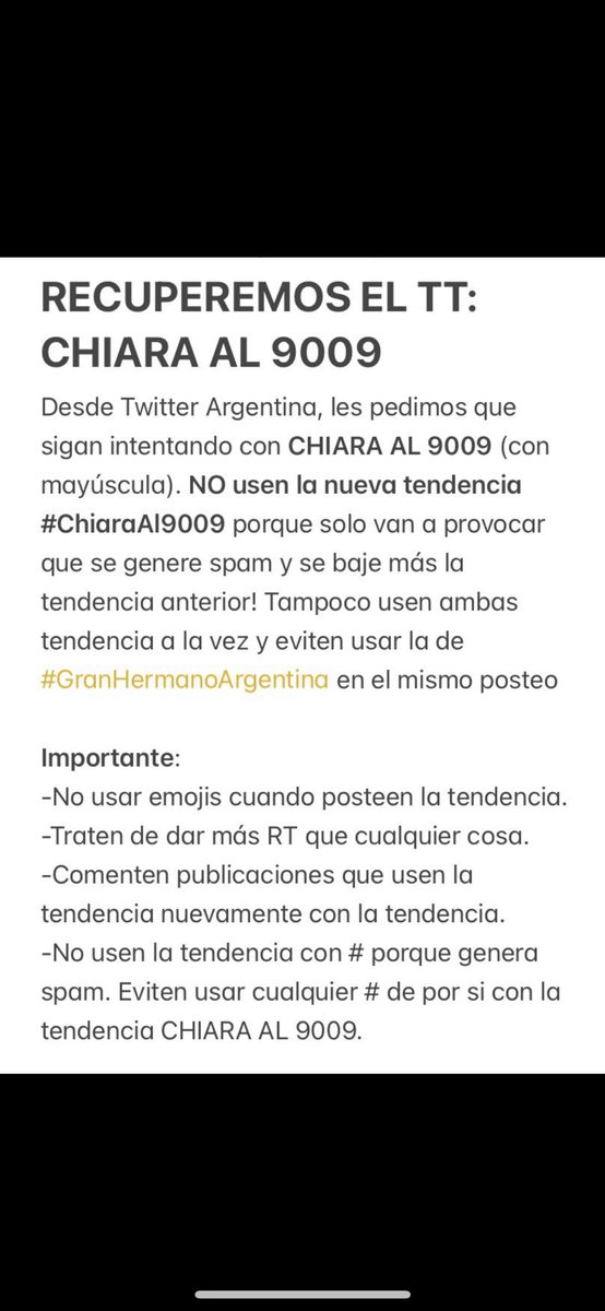 VAMOS CON TODO.

CHIARA AL 9009

#GranHermano