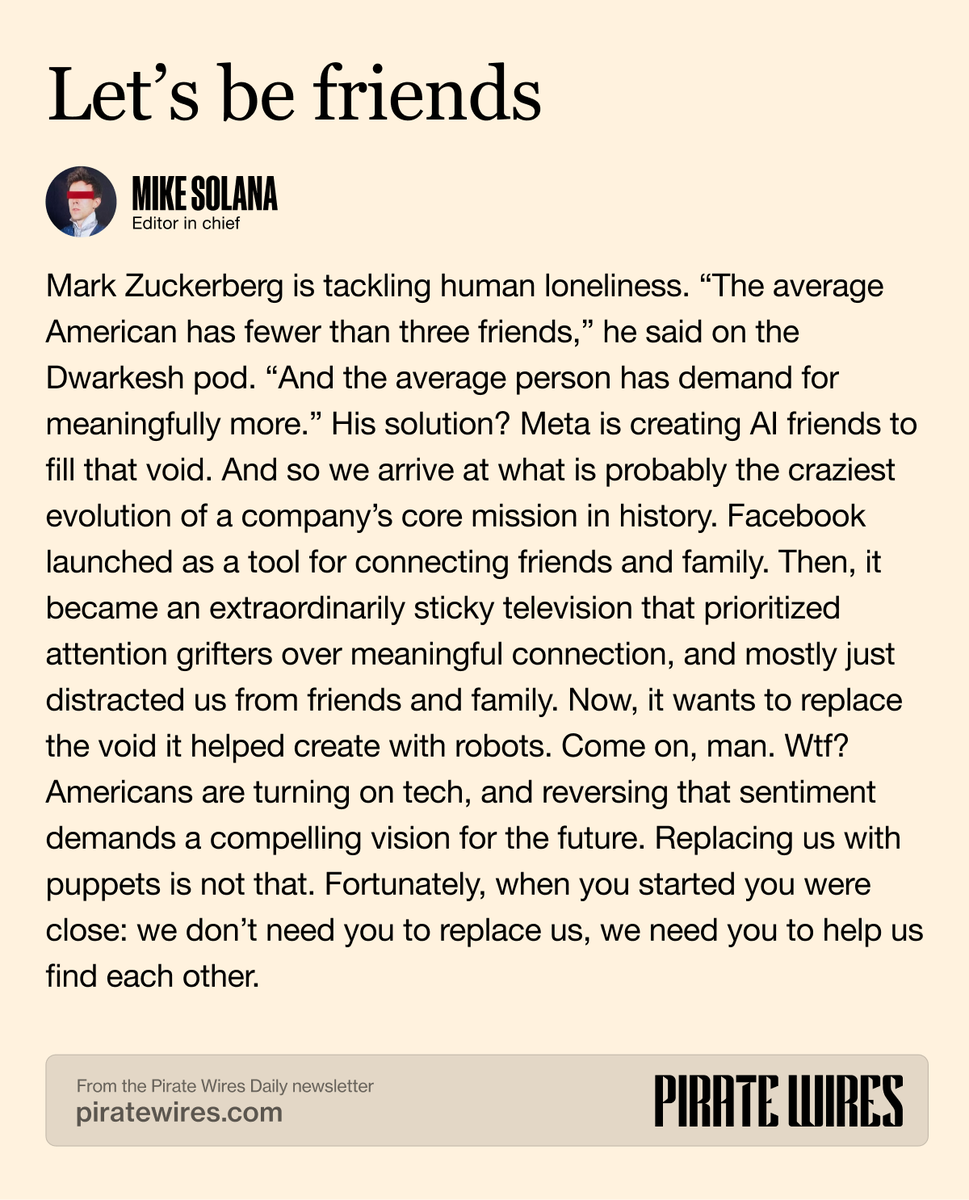 JasonPrance's tweet image. This take from the @PirateWires Daily 👇