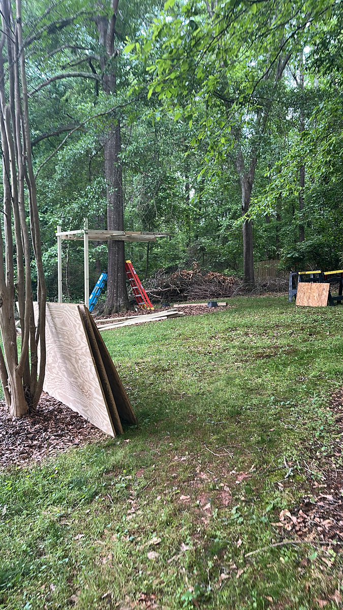 Been listening to <a href="/djohnstonuga/">David Johnston</a> and <a href="/jeffdantzlertv/">Jeff Dantzler</a> call <a href="/BaseballUGA/">Georgia Baseball</a> while building a treehouse for the grand-boys! #GoDawgs #BeatMizz