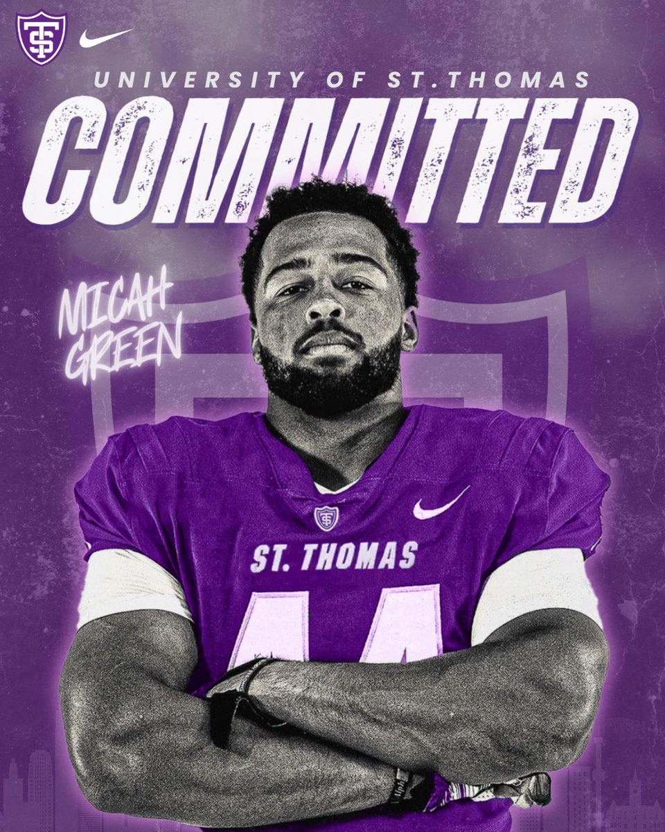 Micah Green (@mgreeneryyy) on Twitter photo Committed to <a href="/UST_Football/">St. Thomas Football</a>. Big thanks to <a href="/Coach_Caruso/">Coach Glenn Caruso</a> and <a href="/VillTrevor/">trevor vill</a>. Very excited for the next chapter!
#RollToms Committed to <a href="/UST_Football/">St. Thomas Football</a>. Big thanks to <a href="/Coach_Caruso/">Coach Glenn Caruso</a> and <a href="/VillTrevor/">trevor vill</a>. Very excited for the next chapter!
#RollToms