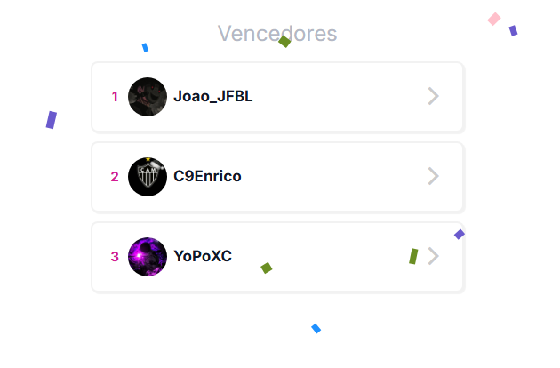 🚨RESULTADO SORTEIO DOS PASSE DE BATALHA 🌟

<a href="/Joao_JFBL/">João Felipe</a>
<a href="/C9Enrico/">Enrico Gonçalves</a> 
<a href="/YoPoXC/">Yo Po</a> 

Obrigado quem participou 🎉