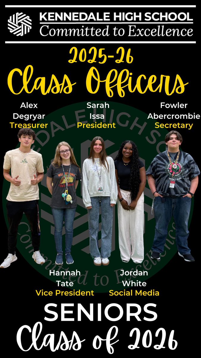 The voters have spoken.  Congratulations to the KHS 2025-26 Senior Class Officers!