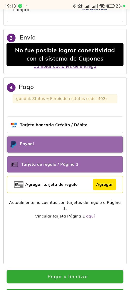 vidaencodigo's tweet photo. @LibreriasGandhi Tienen reportado que su sistema de canje de gift cards, no funciona, en ningún navegador tengo una y no puedo canjearla https://t.co/S0BPIJVPqh