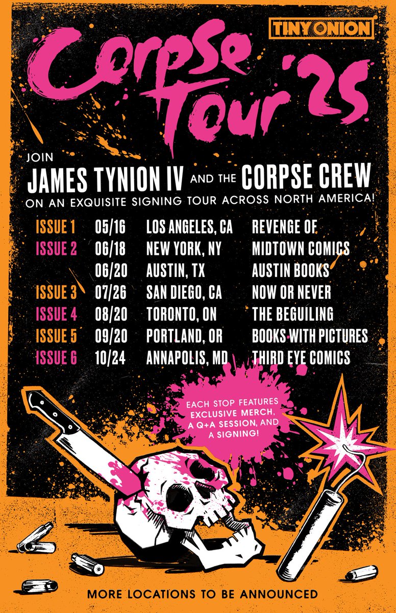 🚨💀 Signing alert! 💀🚨

Now Or Never is STOKED to be part of the Corpse Tour! We’ll be hosting the launch for the 3rd issue of Exquisite Corpses on 7/26 during Comic-Con.

Subscribers will get details first and the 1st issue is out in 2 weeks, so sign up now!