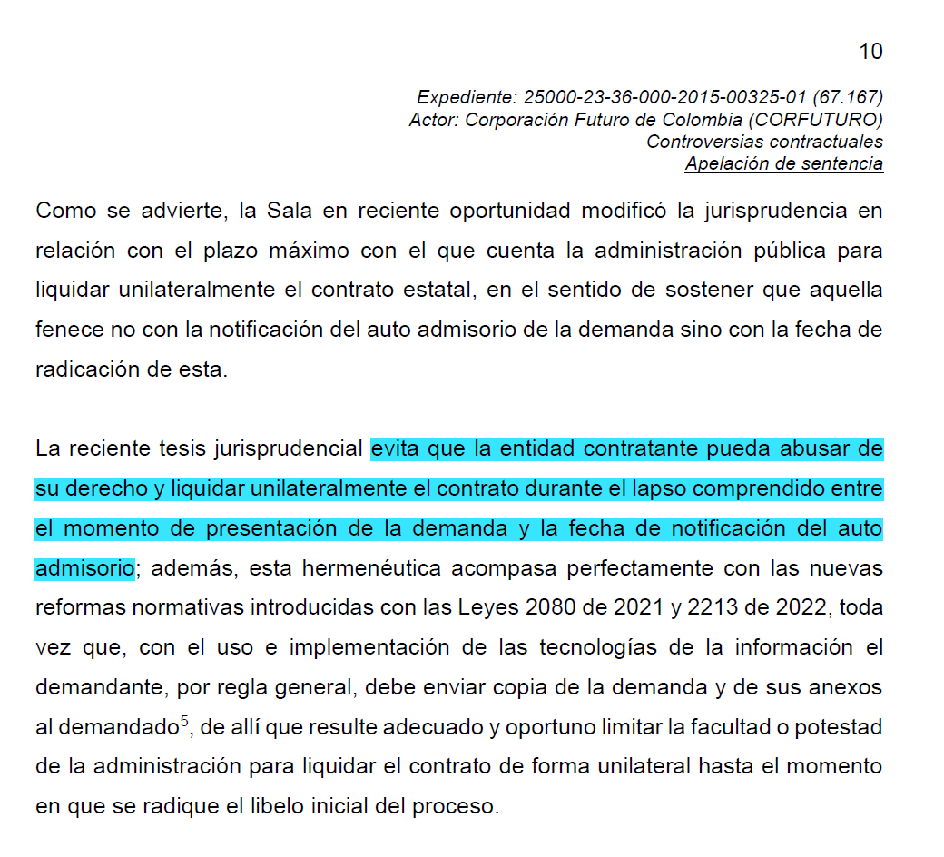 Danihel_40's tweet photo. No olviden que la 67.167 del @consejodeestado  cambió criterio y la Entidad pierde competencia para liquidar unilateralmente el contrato estatal, desde la presentación de la demanda. 
@JurisprudenCol @relatoriaCCA @LenteJuridico @PrensaJuridica @juridicascol @Ambitojuridico https://t.co/cClClGYOBl
