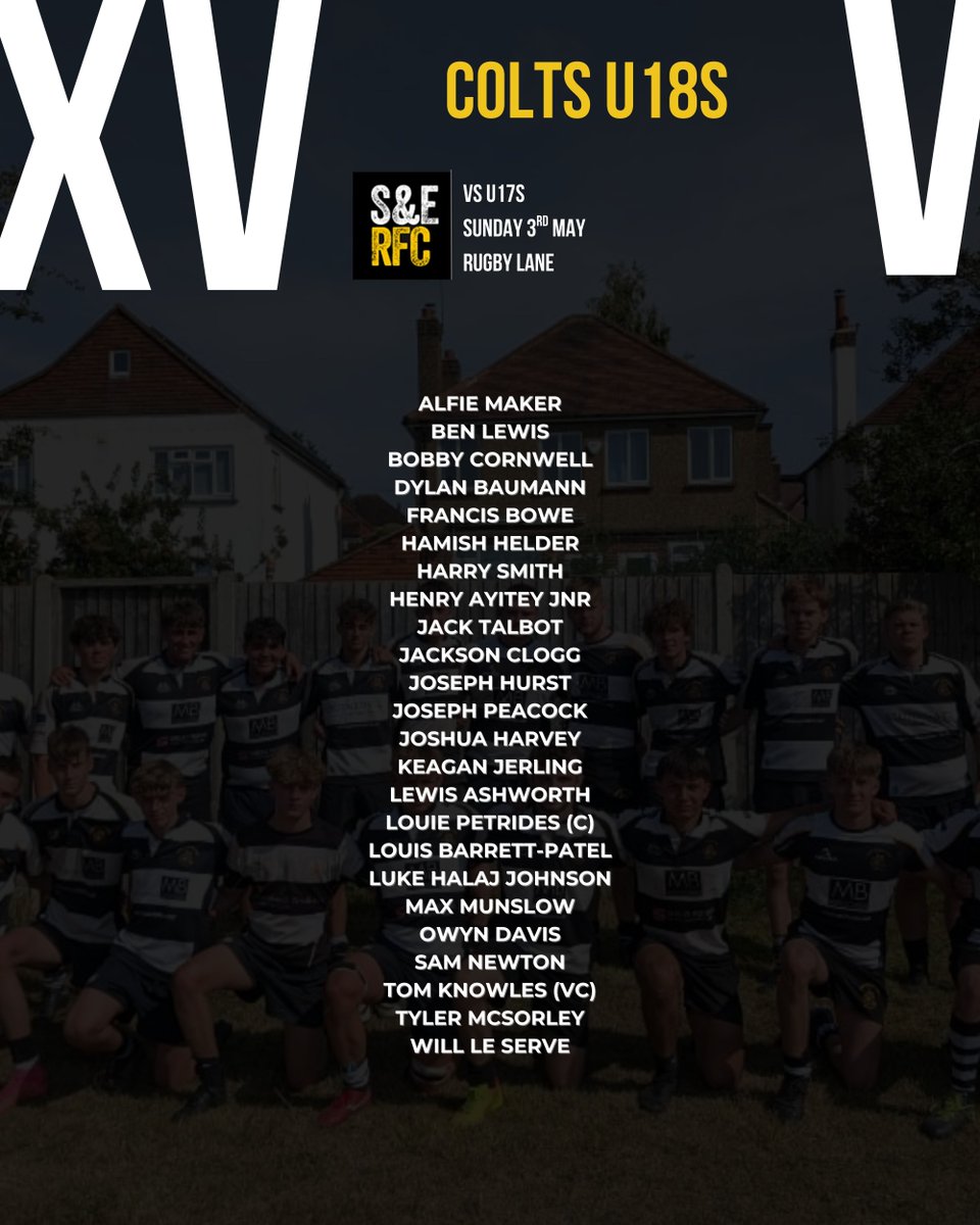 Here's how Sutts line-up this weekend 💪

The 1XV welcome Sidcup in the next round of the Papa Johns Cup on Saturday ⚫️⚪️

And the U18s face of with the U17s as part of the annual Clive Marshall Memorial match which takes place at the Big Bash on Sunday at 14:00 🔥