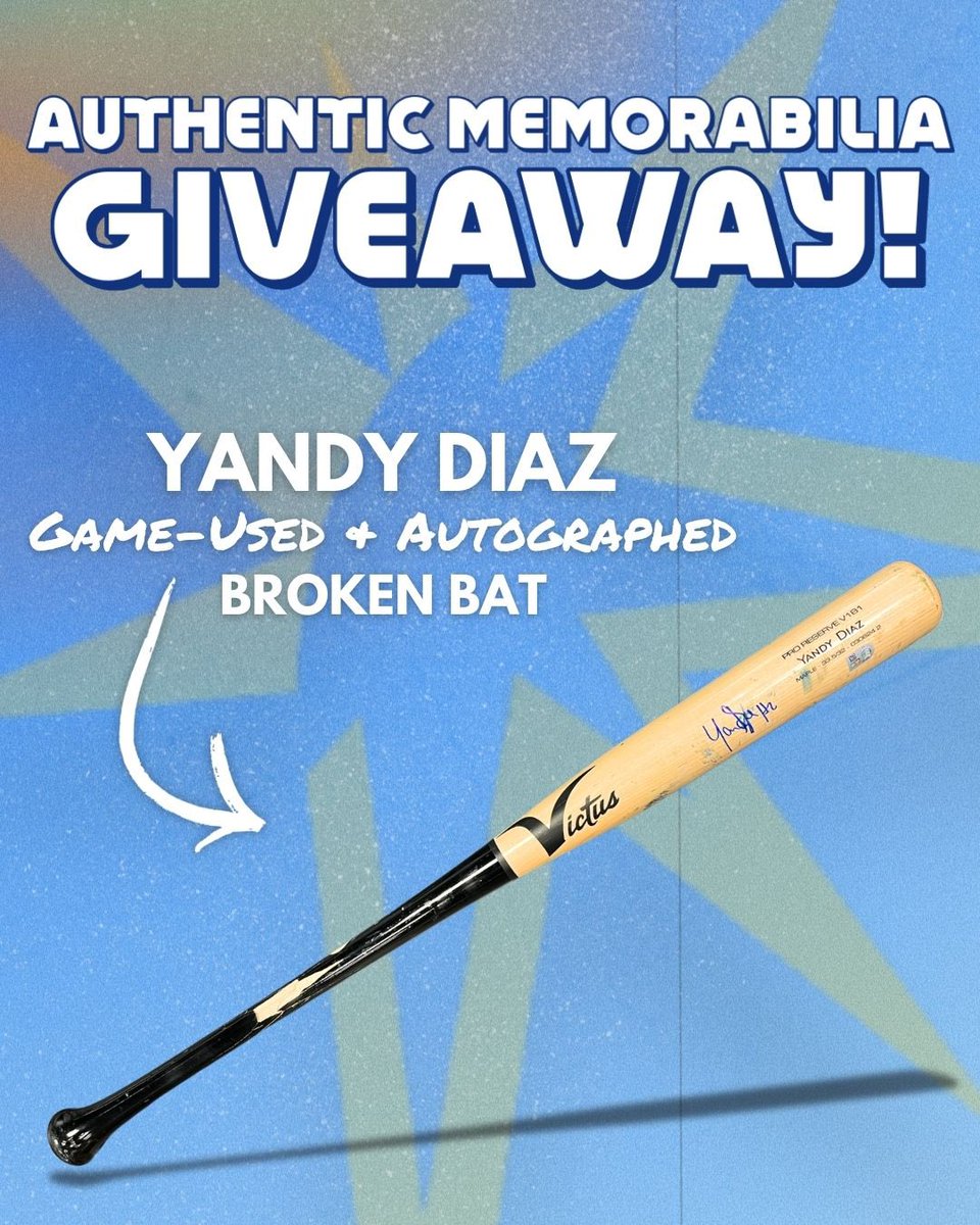 The Bay Republic (@thebayrepublic) on Twitter photo ❗️Yandy Diaz Authentic Memorabilia Giveaway❗️
Enter for a chance to win an autographed Yandy Diaz game-used broken bat!
How to Enter⬇️
1. Follow <a href="/TheBayRepublic/">The Bay Republic</a>
2. Like this post
3. Tag 2 Friends
Winner will be selected and messaged on 5/6. ❗️Yandy Diaz Authentic Memorabilia Giveaway❗️
Enter for a chance to win an autographed Yandy Diaz game-used broken bat!
How to Enter⬇️
1. Follow <a href="/TheBayRepublic/">The Bay Republic</a>
2. Like this post
3. Tag 2 Friends
Winner will be selected and messaged on 5/6.