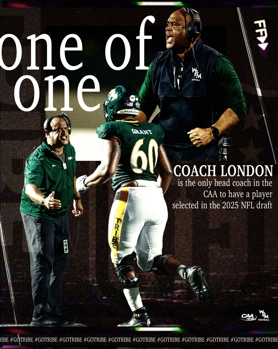 William & Mary Tribe Football (@wmtribefootball) on Twitter photo ☝️the ones
+ in the last 3️⃣ years, <a href="/CoachMikeLondon/">Mike London Sr. ⚔️</a> and the tribe boast two @nfl draft picks in the top-5 rounds and six FA signees/mini-camp invitees.
#GoTribe ☝️the ones
+ in the last 3️⃣ years, <a href="/CoachMikeLondon/">Mike London Sr. ⚔️</a> and the tribe boast two @nfl draft picks in the top-5 rounds and six FA signees/mini-camp invitees.
#GoTribe
