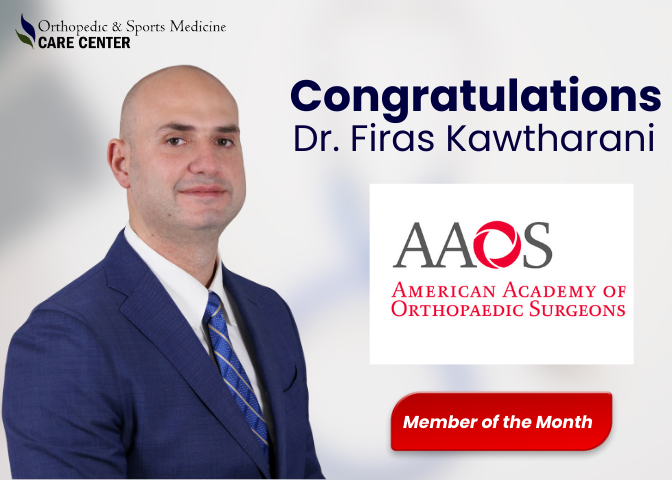 🎉 Congratulations, Dr. Firas Kawtharani! 🎉

Please join us in celebrating Dr. Firas Kawtharani, Orthopaedic Surgeon at Southwest Medical Center, for being selected as Member of the Month by the American Academy of Orthopaedic Surgeons (AAOS)!