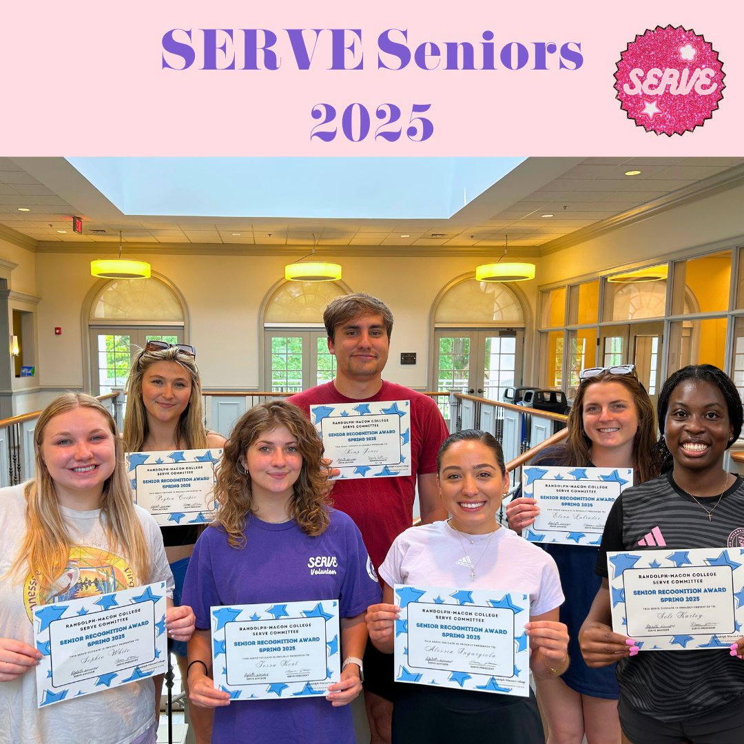 Congratulations to our 2025 SERVE Seniors! You have given your time, energy, and talents to improve the lives of others, and your impact will be felt for years to come.