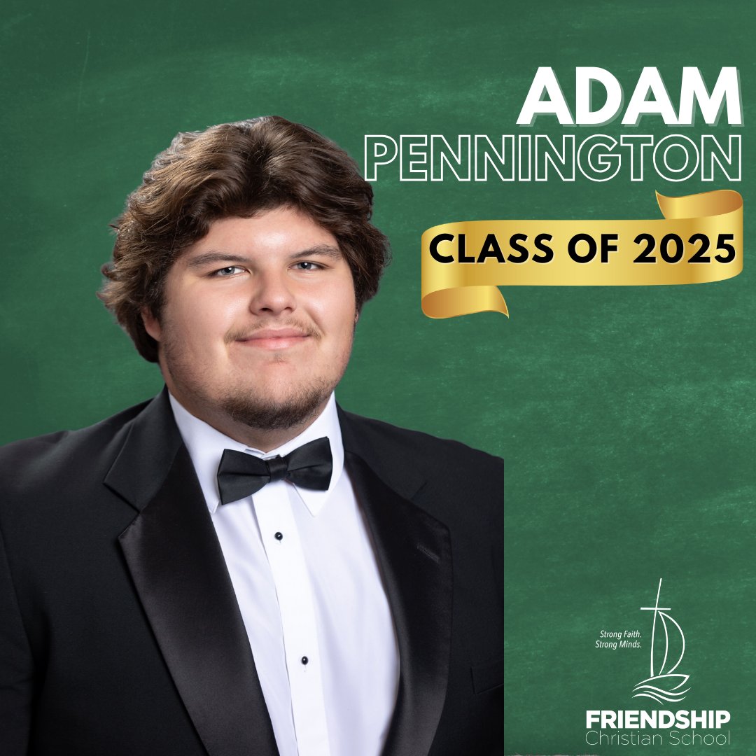 Adam Pennington has attended FCS for 2 years. Following graduation, he plans to attend Tennessee Tech University! Congratulations Adam!🎓