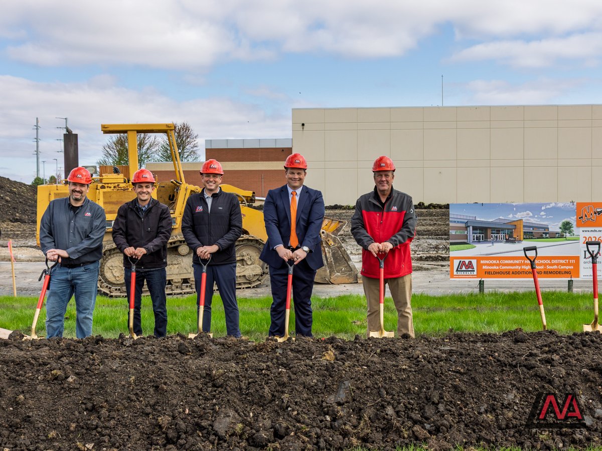 Congrats to Minooka Community High School District 111 on the successful groundbreaking at both campuses! The south campus will soon feature a new 90,000 sq. ft. field house, while the central campus will welcome a state-of-the-art career &amp; technical education (CTE) center.