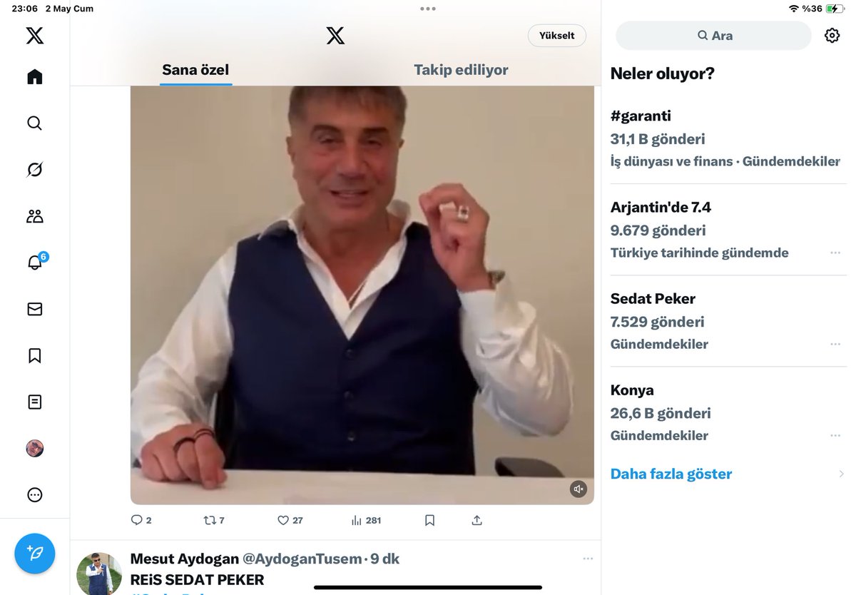 Kıymetli dostum ‘Reis Sedat Peker’i gündeme sokmaya katkım olduysa ne mutlu bana..