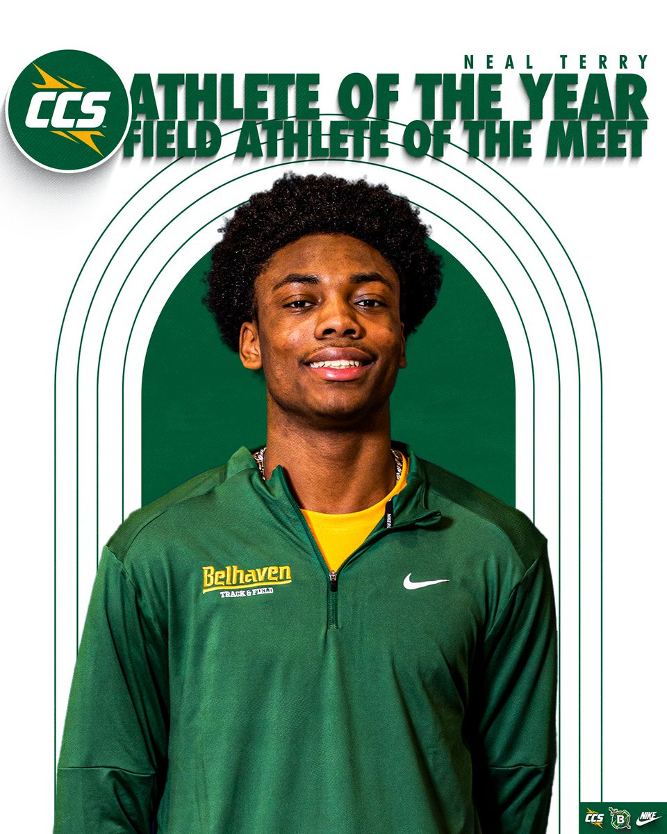 𝐂𝐂𝐒 𝐀𝐭𝐡𝐥𝐞𝐭𝐞 𝐨𝐟 𝐭𝐡𝐞 𝐘𝐞𝐚𝐫 

Neal Terry caps off another strong campaign as the <a href="/CCofSouth/">Collegiate Conference of the South</a> Men's Track &amp; Field Overall Athlete of the Year and the Field Athlete of the Meet

📰 » bit.ly/4jA89HT 

#GoGreen | <a href="/BelhavenTFXC/">Belhaven Track & Field/XC</a>