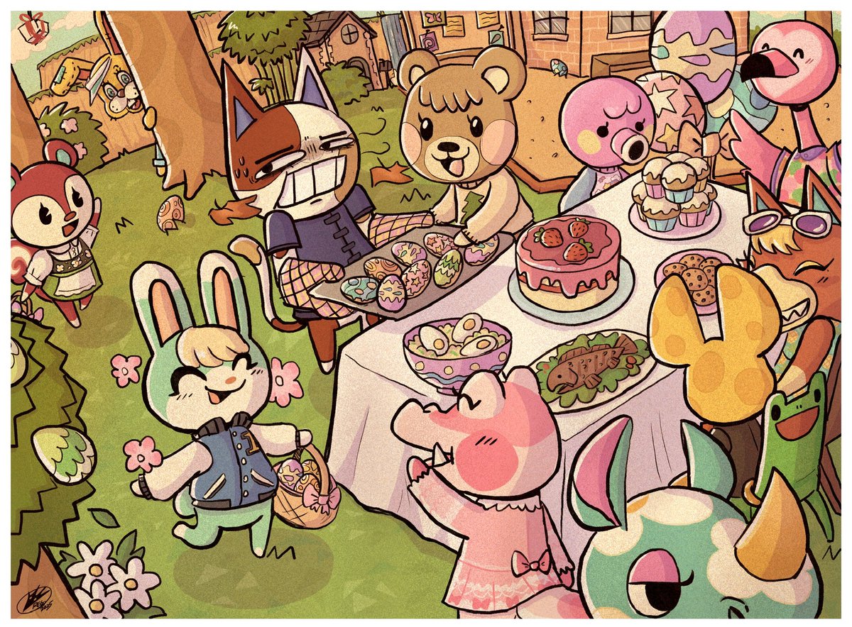 Gh0st0ken's tweet image. Had a super busy Easter this year, so I didn’t get around to posting this till now-

Happy late Easter everyone!
#acnh #animalcrossing #bunnyday #easter