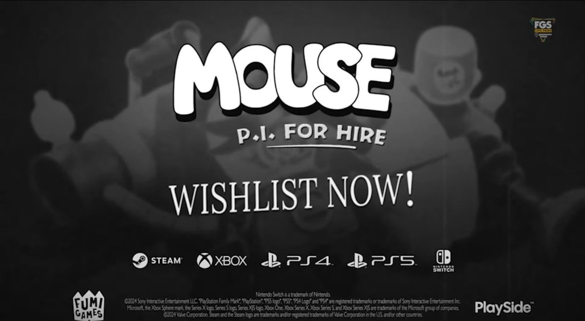 78INCUS's tweet image. #MousePIForHire is coming later this year 2025. Another game to add to the already huge list. #FutureGameShow2025

#Gaming #MobileGaming #Nintendo #PCGaming #Playstation #RetroGaming #SteamDeck #Xbox #VideoGames