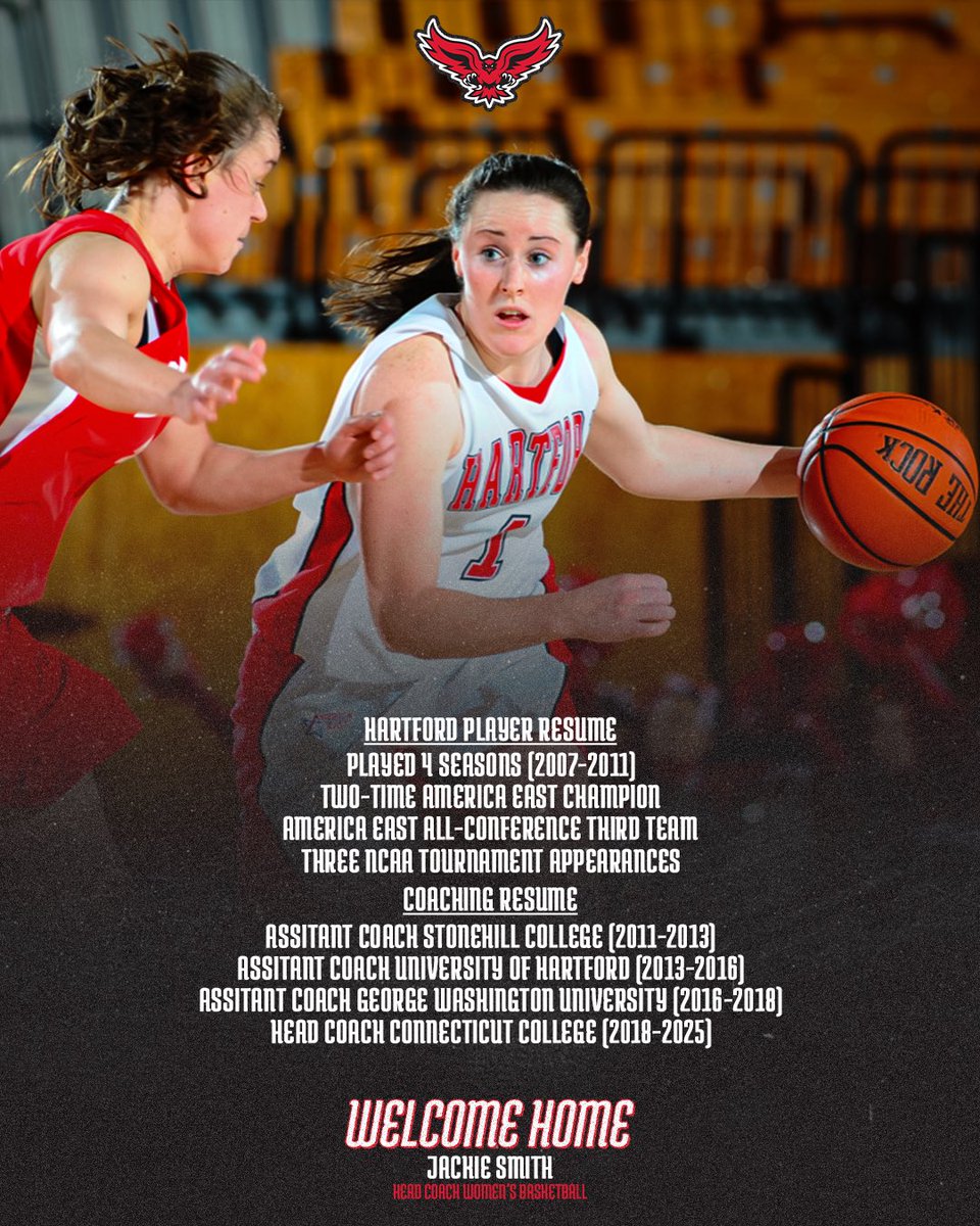 Welcome Home Coach! 

Jackie Smith ‘11 Named 12th Head Coach in Women’s Basketball History! 

#HawkPride